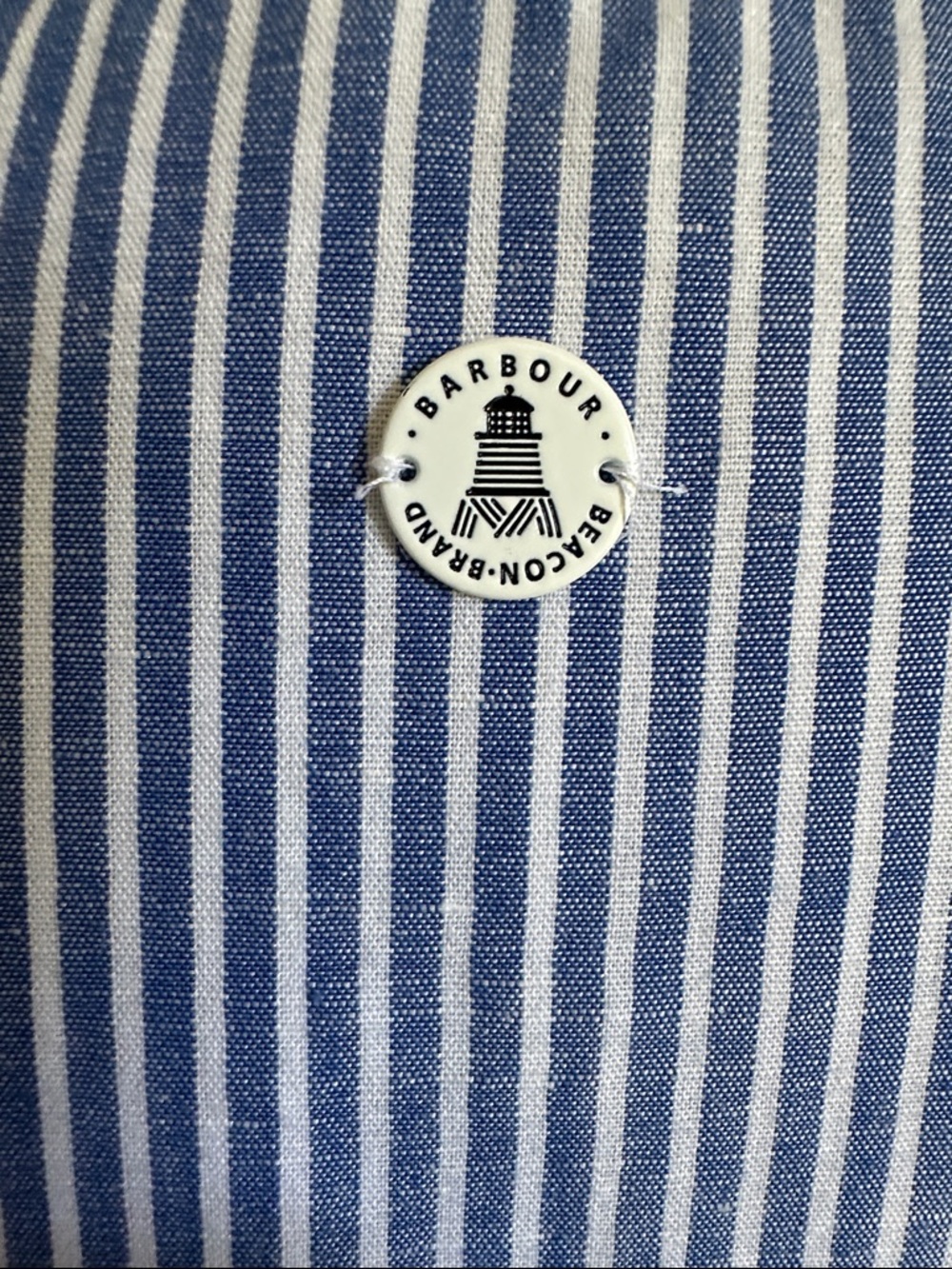 Barbour Striped Blue & White Long-Sleeve Button Shirt - Picture 4 of 9